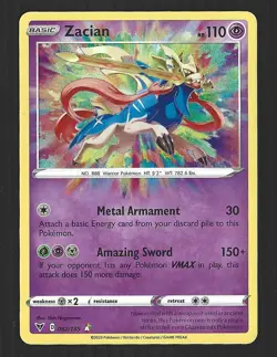 Zacian 082/185 Swsh04: Vivid Voltage Holo Pokemon - Image 1
