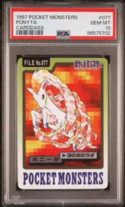 Bandai PSA 10 1997 Pocket Monsters Carddass Ponyta #077 Japanese - Image 1