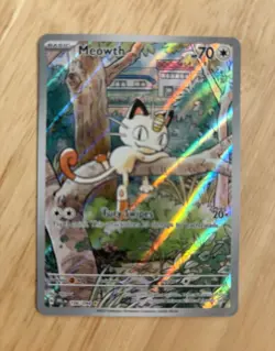 Pokemon Meowth Illustration Rare Full Art Holo 206/165 SV 151 English - Image 1