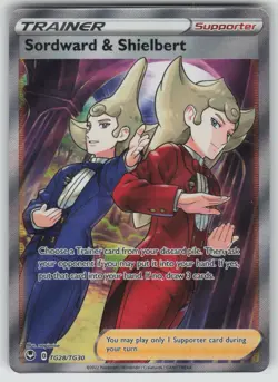 Pokemon Sordward & Shielbert Ultra Rare Holo SWSH12: Silver Tempest Trainer Gall - Image 1