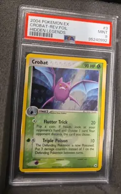 POKEMON CARD CROBAT REVERSE HOLO 3 EX HIDDEN LEGENDS #3 GRADED PSA 9 MINT POP 31 - Image 2