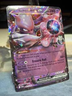 Team Rocket's Mewtwo ex 081/182 Double Rare Pokemon TCG Destined Rivals NM - Image 3