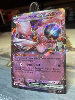 Team Rocket's Mewtwo ex 081/182 Double Rare Pokemon TCG Destined Rivals NM - Image 4