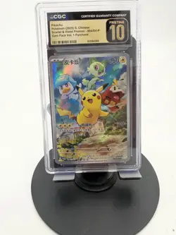 CGC Pristine 10 Graded Pikachu 004/SV-P S&V Pre Order Promo Full Art Chinese - Image 1