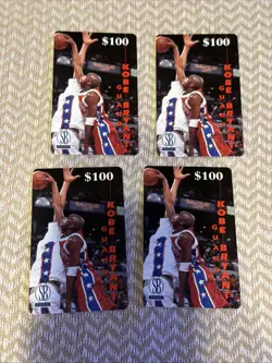 1996 Score Board Kobe Bryant #9 Phone Card Rookie HOF LAKERS $100-LOT-(4)🔥🔥🔥 - Image 1