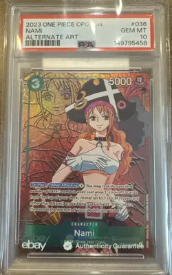 PSA 10 GEM MINT - NAMI ALTERNATE ART OP02-036 - One Piece Paramount War - Image 1