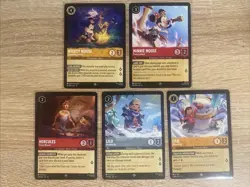 Disney Lorcana Wilds Unknown 5 Card Lot- Mickey, Minnie Mouse, Lilo, Hercules - Image 1