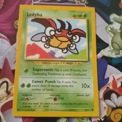 Pokemon Tcg - Ledyba 63/111 Squarecut miscut error neo genesis card near mint - Image 1