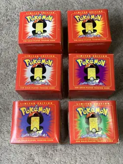 1999 Pokemon Burger King 23K Gold Trading Card Pokeball Red Set of 6 SEALED NIB - Image 2