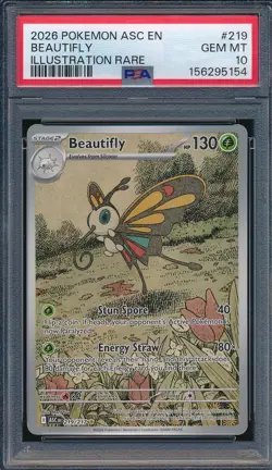 2026 Pokemon ASC EN Ascended Heroes Illustration Rare BEAUTIFLY 219/217 PSA 10 - Image 1