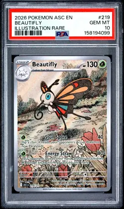 BEAUTIFLY 2026 POKEMON ASC EN-ASCENDED HEROES ILLUSTRATION RARE #219 PSA 10 - Image 1