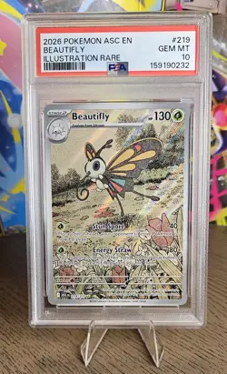 BEAUTIFLY 2026 POKEMON ASC EN-ASCENDED HEROES ILLUSTRATION RARE #219 PSA 10 - Image 1