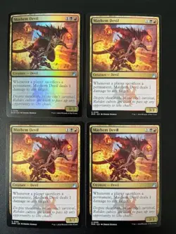 MTG- Mayhem Devil x4 - Ravnica Remastered (One is FOIL) - Image 1