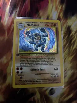 Pokemon TCG Machamp 1st Edition Holo Rare Card Base Set 8/102 LP Condition - Image 1