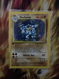 Pokemon TCG Machamp 1st Edition Holo Rare Card Base Set 8/102 LP Condition - Image 2