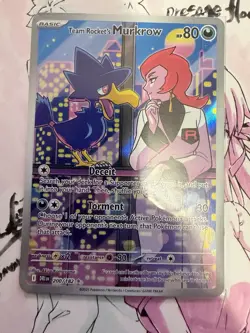 Pokemon TCG Destined Rivals Team Rockets Murkrow Card 200/182 - Image 1