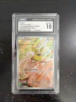 2025 Phantasmal Flames Pokemon Yamper CGC 10 099/094 - Image 1
