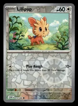Lillipup 074/086 Common White Flare Pokemon Reverse Holo Near Mint - Image 1