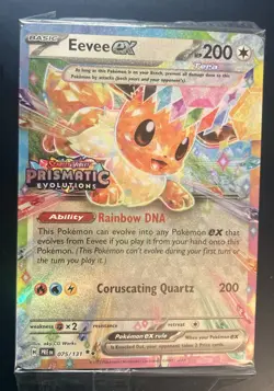 Eevee Ex 075/131 Prismatic Evolutions Stamped Promo Sealed Pokemon TCG - Image 1