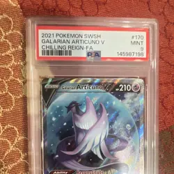 Pokemon Galarian Articuno V Alt Full Art 170/198 Chilling Reign Holo PSA 9 - Image 3