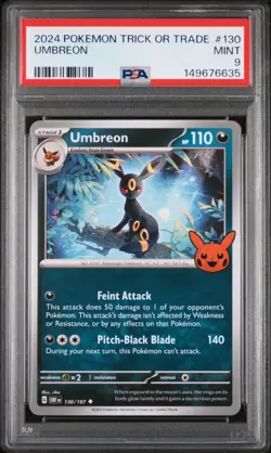 2024 POKEMON TRICK OR TRADE #130 UMBREON PSA 9 - Image 1