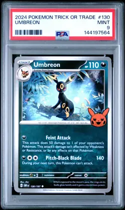 2024 POKEMON TRICK OR TRADE #130 UMBREON PSA 9 - Image 1