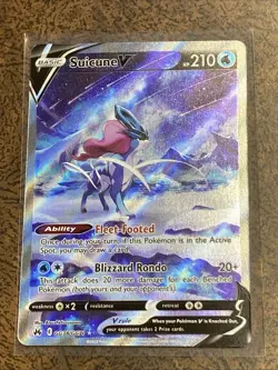 Suicune V GG38/GG70 Crown Zenith Galarian Gallery Ultra Rare Holo Pokemon Card - Image 1