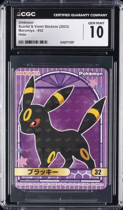2023 POKEMON MARUMIYA SCARLET & VIOLET STICKERS - HOLO UMBREON CGC 10 GEM MINT - Image 1
