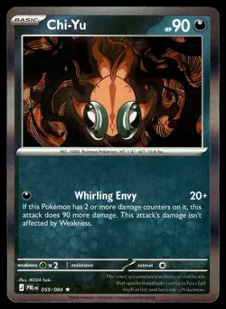 Chi-Yu 059/084 Rare Pitch Black Pokemon Reverse Holo Near Mint - Image 1