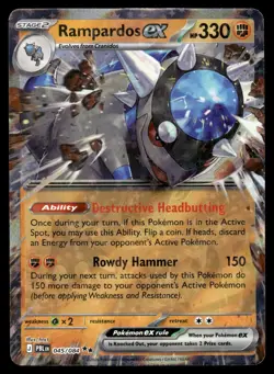Rampardos ex 045/084 Double Rare Pitch Black Pokemon Holo Near Mint - Image 1