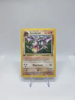 Pokemon 1st Edition Aerodactyl 1/62 Prerelease Fossil Holo Rare 1999 HP - Image 3