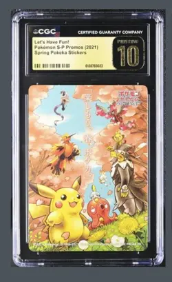 2021 Pokemon Let’s Have Fun! SP Promos Spring Pokeka Pikachu CGC PRISTINE 10 - Image 1