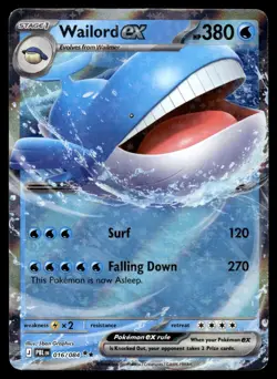 Wailord ex 016/084 Double Rare Pitch Black Pokemon Holo Near Mint - Image 1
