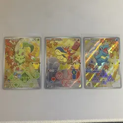 Pokemon First Partner Collection Series 2 Chikorita Totodile Cyndaquil Promo lot - Image 1