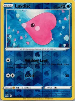 Luvdisc 038/196 - Pokemon TCG SWSH11: Lost Origin - Reverse Holo Common - LP - Image 1