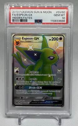 Espeon Gx Pokemon Hidden Fates #SV60 PSA 10 - Image 1