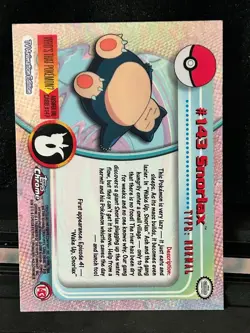 2000 TOPPS CHROME SERIES 1 POKEMON T.V. #143 SNORLAX NM-Just Found ready2grade - Image 5