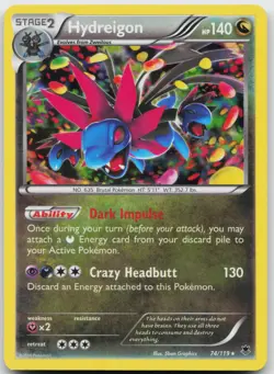 Hydreigon 74/119 Holo Rare Phantom Forces Pokemon Lightly Played - Image 1