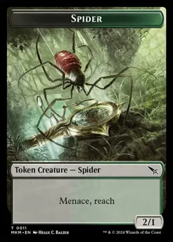 1x Spider Token (11) MTG Murders at Karlov Manor NM Magic Regular - Image 1