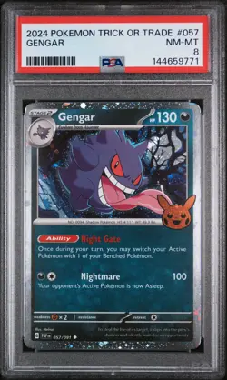 2024 POKEMON TRICK OR TRADE #057 GENGAR PSA 8 - Image 1