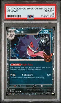 2024 POKEMON TRICK OR TRADE #057 GENGAR PSA 8 - Image 1