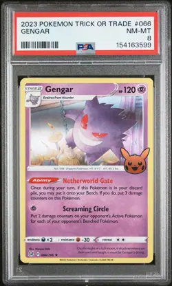 2023 POKEMON TRICK OR TRADE #066 GENGAR PSA 8 - Image 1
