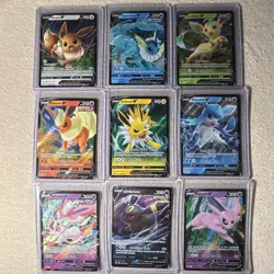 Eevee Evolutions V Promo Complete SWSH 9 Card Set Eeveelutions Pokemon TCG NM - Image 1