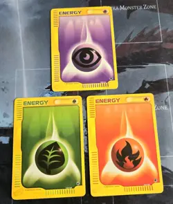 Expedition Base Set Fire 161, Psychic 164, Grass 162 Energy Cards - Pokemon HP - Image 1