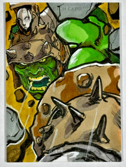 Planet Hulk Armor 1/1 Artist Sketch Card by GETATOM 2018 Marvel Masterpieces - Image 1