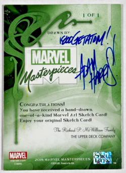 Planet Hulk Armor 1/1 Artist Sketch Card by GETATOM 2018 Marvel Masterpieces - Image 2