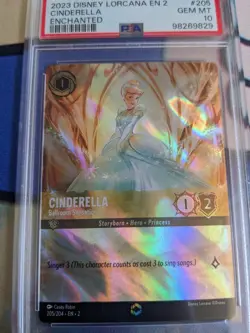 2023 Disney Lorcana Cinderella Ballroom Sensation Enchanted #205/204 PSA 10 - Image 3