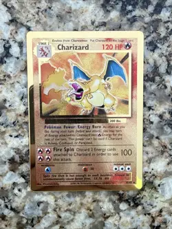 Pokemon Gold Metal Charizard Trading Card Celebrations Promo UPC 4/102 - Image 1