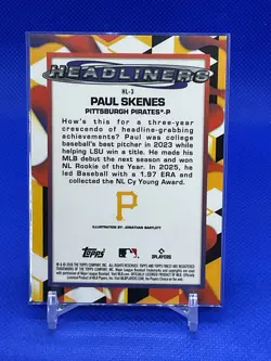 2026 Topps Finest Headliners Paul Skenes Case Hit SSP Refractor # HL-3 - Image 2