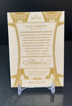 2025 Panini Flawless - Colt Emerson /10 Gold Master Craft 4-COLOR/3-PATCH Auto - Image 4